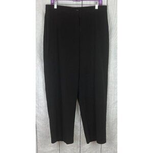 Briggs New York Size 16 Black Flat Front Straight Leg Trousers Pants Dress Pants